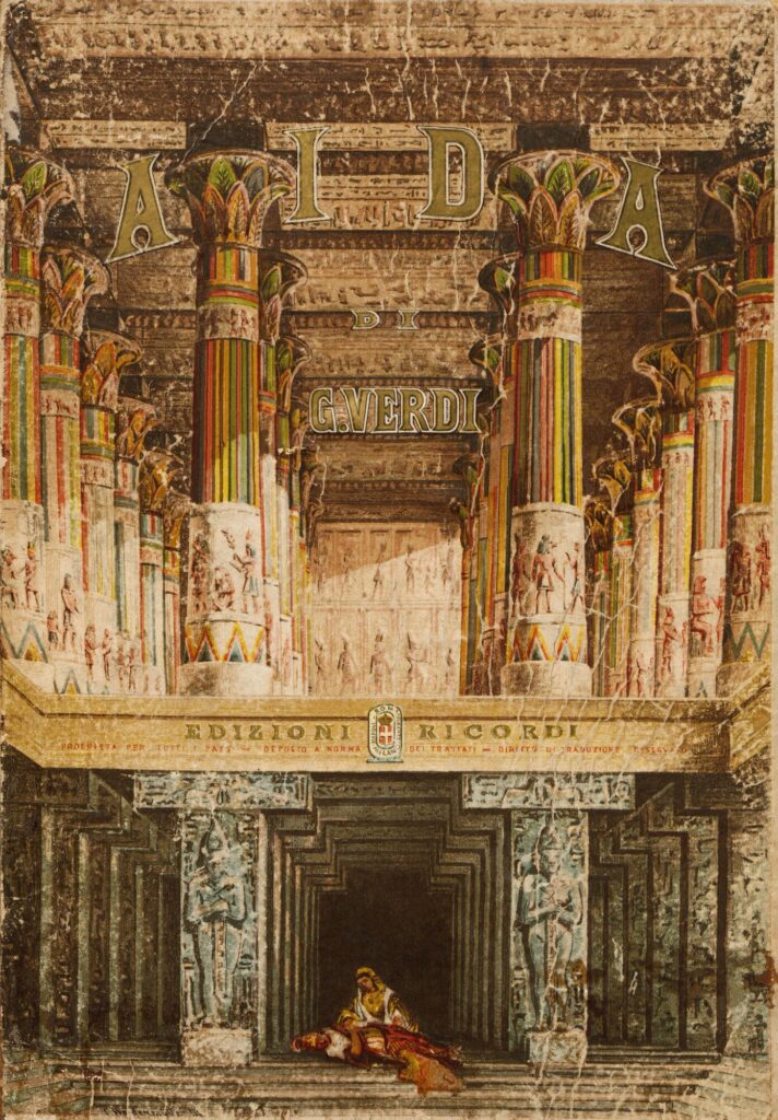 Okładka partytura wokalnej do opery Aida, 1872, Domena Publiczna
