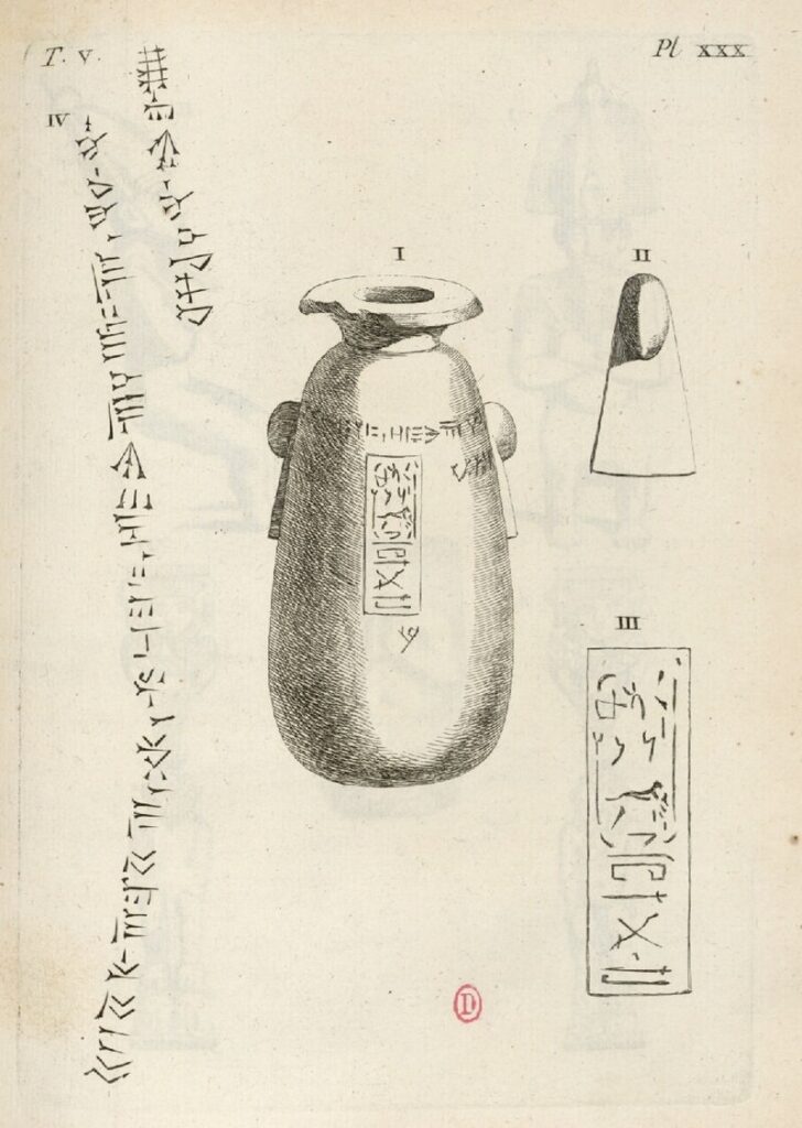Tablica XXX, tom V, Recueil d’Antiquités Égyptiennes, Étrusques, Grecques, Romaines et GauloisesDomena publiczna