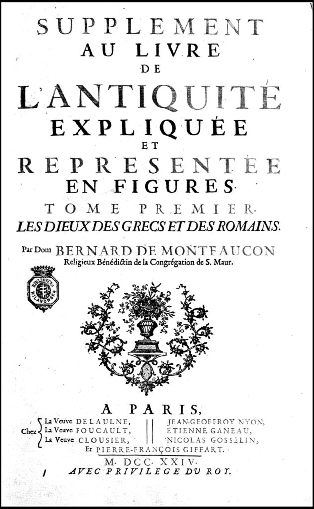 Okładka L' antiquité expliquée et représentée en figures, Paris, 1722Domena publiczna